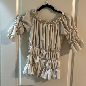 Cream/Beige Peasant Top